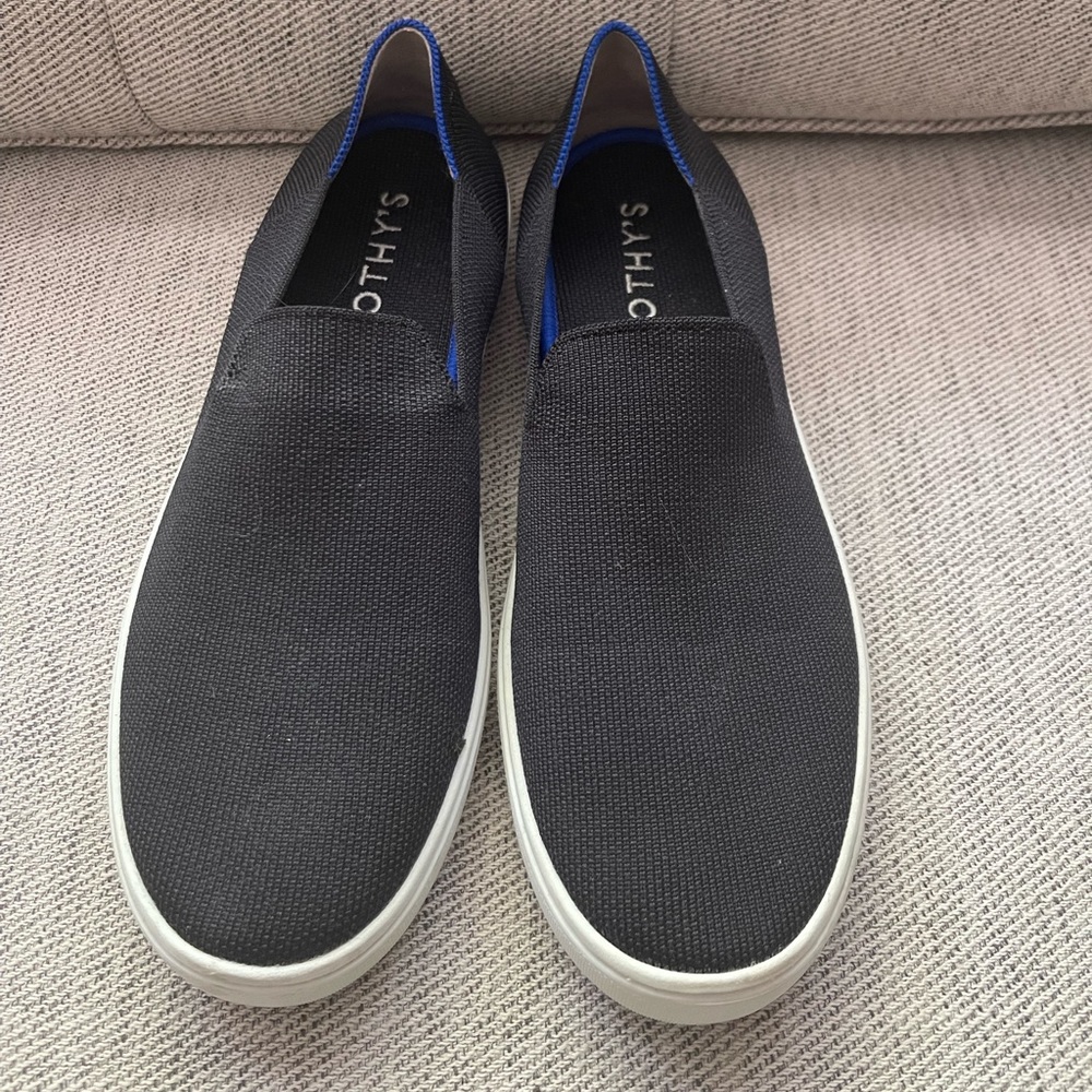 Rothys Sneaker Size 9.5 (9) WORN ONCE! Women’s black slip on